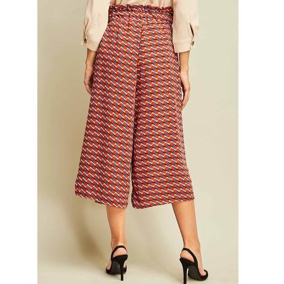 NWT Orange High-Waist Pants Culottes size Small - Picture 7 of 8